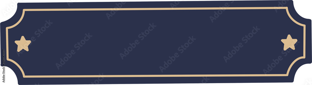 Obraz premium Blank Vintage Navy Blue Banner Label Frame