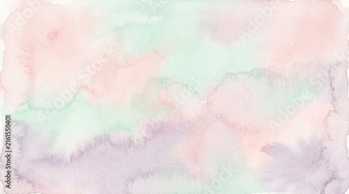 Soft Pastel Watercolor Abstract Background with Gentle Blended Colors and Fluid Textures