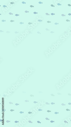 手描きイラストの可愛い魚が泳ぐループアニメーション背景