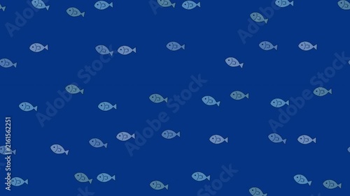 手書き魚が泳ぐかわいいループアニメーション背景