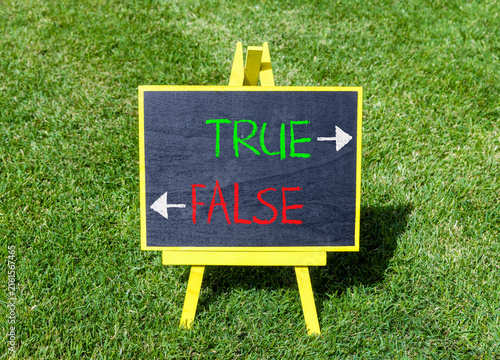 Принти на полотні True or false symbol