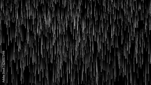 Abstract rain effect overlay: falling vertical light streaks on black background