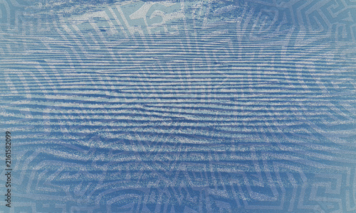 Abstract blue cyanotype texture background with horizontal lines and subtle tribal pattern