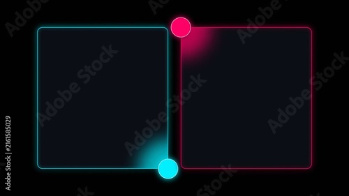 Dual Neon Frame UI Card Comparison Infographic Motion Graphic