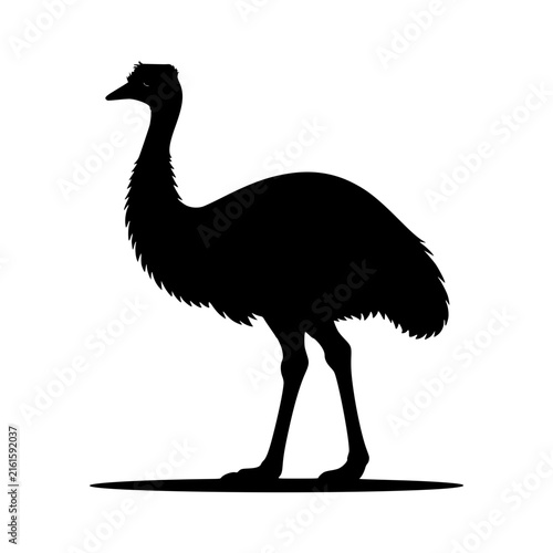 Standing emu silhouette animal illustration