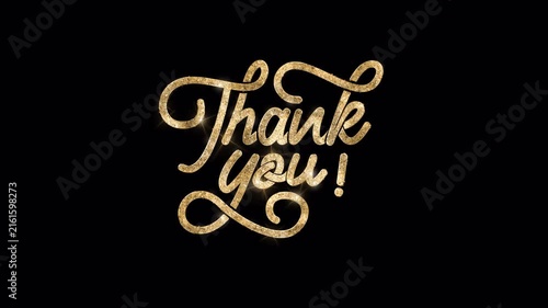 Thank you text animation in 4 clips on the transparent background. Glitter style Handwritten animated with alpha channel. Great for thanksgiving, presentations, social media post.