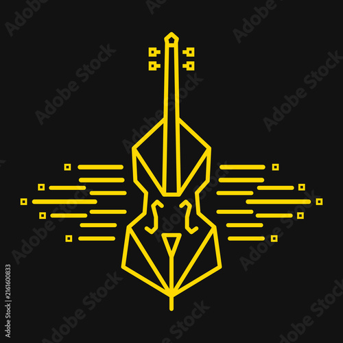 Minimalist abstract geometric violin cello music sound wave digital illustration background