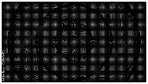 Abstract geometric circle pattern black dot design.