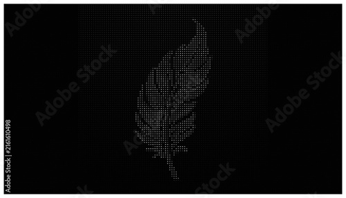 Feather shape dotted pattern soft grey silhouette.