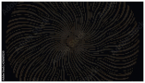 Golden spiral halftone pattern radial luxury texture.