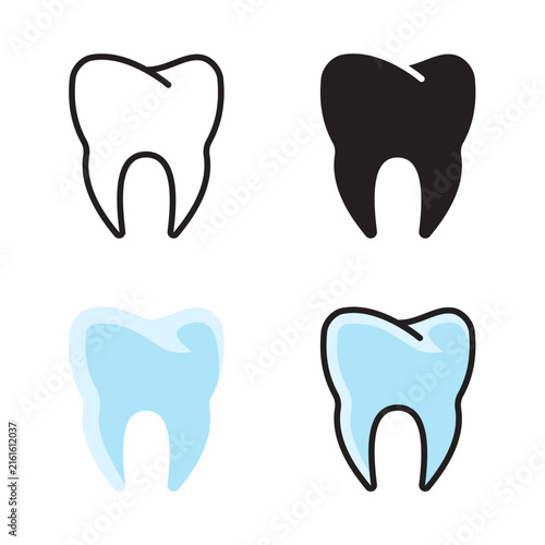 Dental tooth icon set for dentistry, oral care, clinic branding, education, and health design needs.