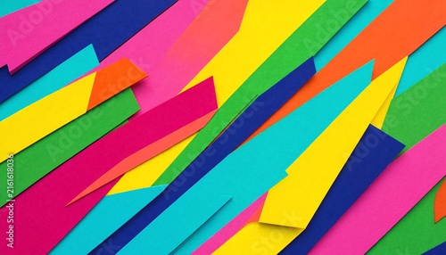 Abstract background featuring diagonal colorful paper strips and bright textures abstract background colorful diagonal creative decoration multimolored composition illustration aesthetic