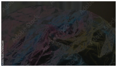 Принти на полотні Abstract halftone curves with blended deep colors.