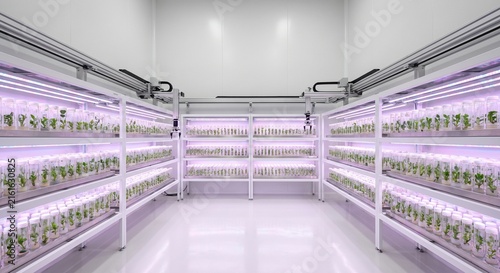Automated Plant Tissue Culture Room Test Tubes LED Grow Lights