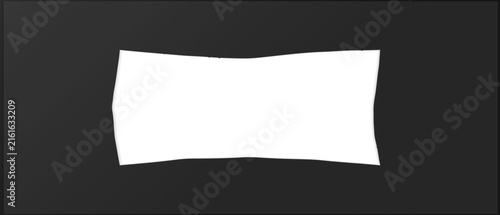 Torn paper frame with wavy torn edge - frosted glass futurism on transparent background