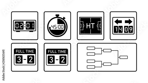 Obraz na płótnie Sports scoreboard and timer icons set