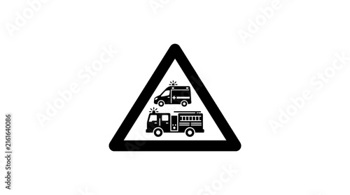 Emergency Vehicle Warning Sign Icon