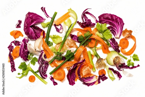 Fresh chopped vegetable salad mix with carrots and red cabbage