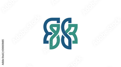 Abstract interlocking geometric knot logo design
