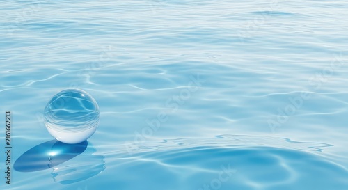 Clear light blue water surface with gentle ripples and soft flowing waves creating a serene and tranquil aquatic background for designs, water, purity, transparent
