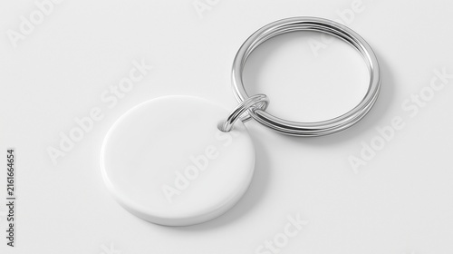 Plain keychain ring without attached keys represents simple, practical organization, offering a compact way to keep keys and small accessories together.
