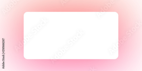 White Rounded Rectangle Frame with Soft Pink Glow on Transparent Background