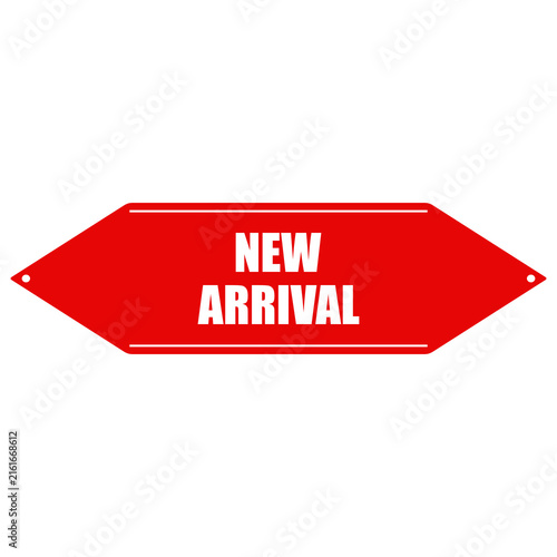 New Arrival Red Retail Tag Banner Stock Vector