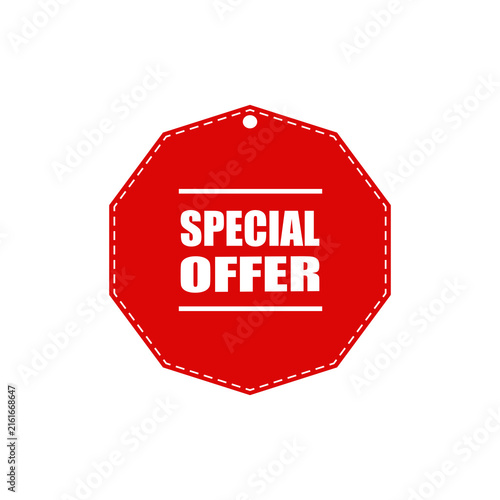 Special Offer Red Tag Discount Promotion Stock Vector