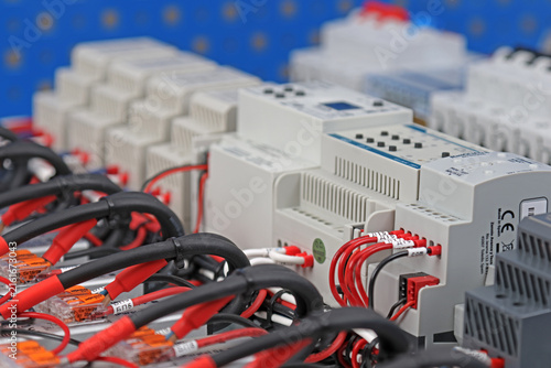 Connect electrical modules using electrical insulated wiring wires in the electrical control panel. 
