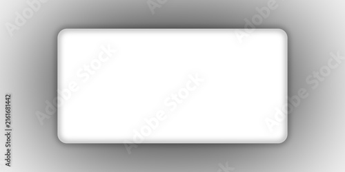 Glowing Rounded Rectangle Frame with Transparent Center and Soft Gray Shadow