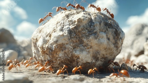 Ants on stone