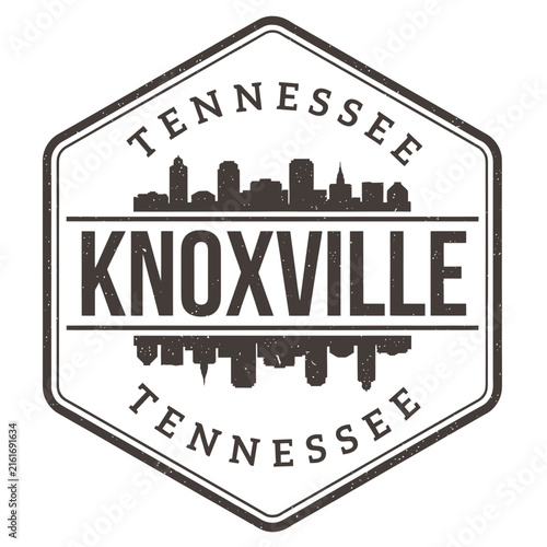 Knoxville tennessee city skyline emblem with distressed texture on transparent background