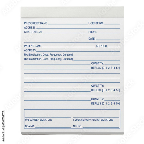 Blank medical doctor prescription notepad paper pad