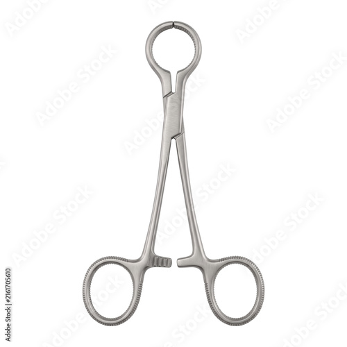 Foto Stainless steel surgical sponge holding forceps on transparent background