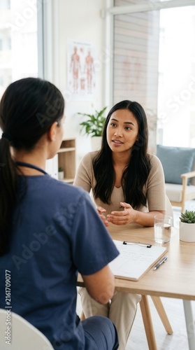 Doctor Consulting Patient In Modern Clinic Setting Discussing Health Concerns
