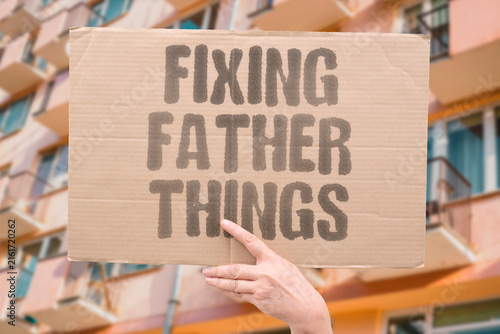 Quadro su tela "Fixing Father Things" In-law repairs what works
