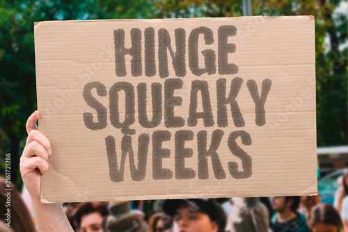 Konstfotografi "Hinge Squeaky Weeks" Door noise persists for months