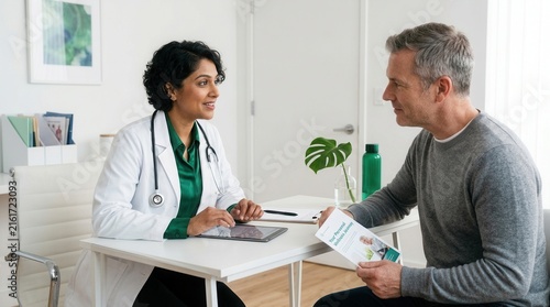Doctor And Patient Discussing Medical Information During Consultation