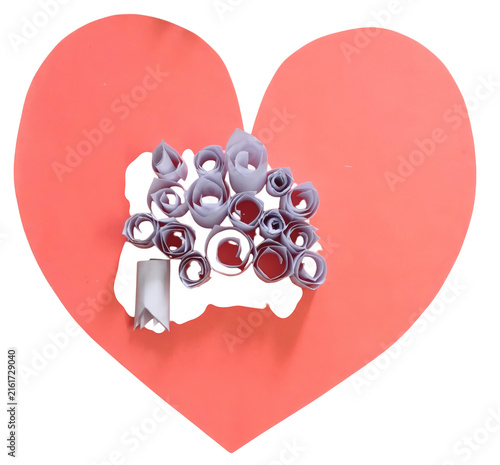Foto Pink heart-shaped frame with black and white floral pattern heart frame floral d