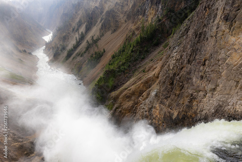 Canyon Of The Yellowstone With Mists