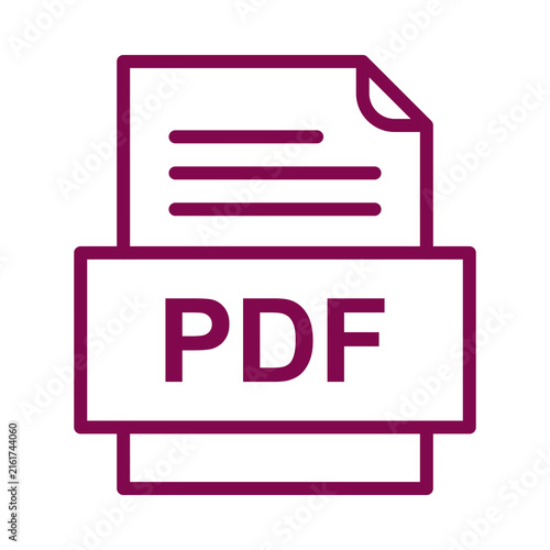 Obraz na plátně A modern digital document file format icon graphic design element depicting a PD