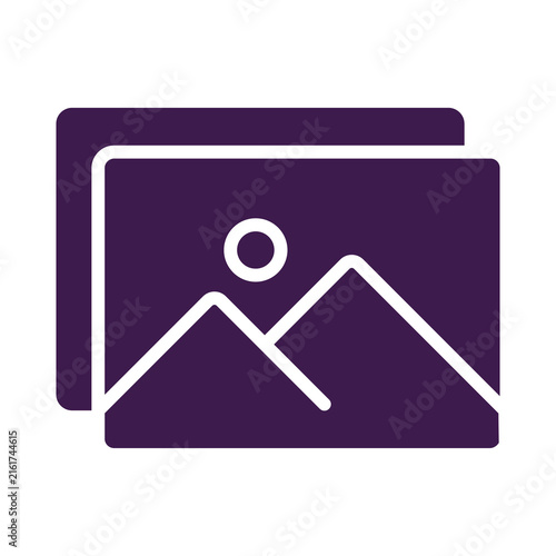 Fotografía Digital image gallery icon representing a collection of photographs with a lands