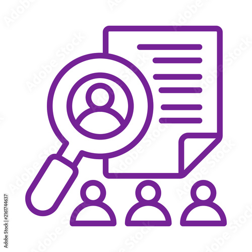 Human resources recruitment process searching for new employees or job candidates hiring icon vector illustration transparent background