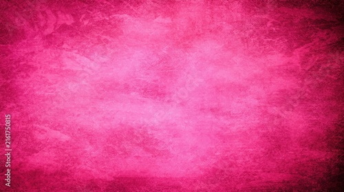 Vibrant Hot Pink Magenta Abstract Grunge Textured Background with Dark Gradient