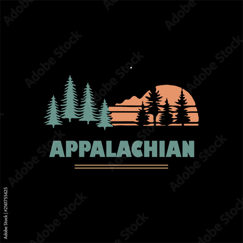 Appalachian Mountain vector design illustration