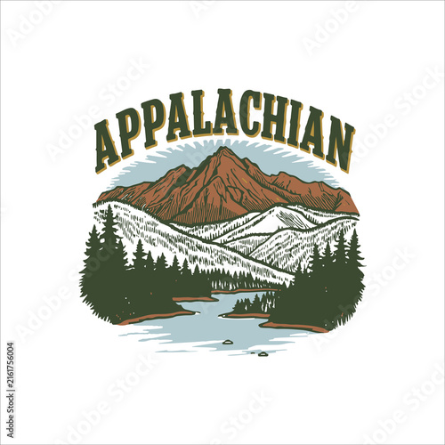 Appalachian Mountain vector design illustration