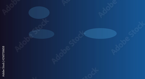 Quadro su tela Abstract Blue Gradient: A subtle abstract composition featuring a dark blue to lighter blue gradient with a few soft, blurred oval shapes scattered across the background