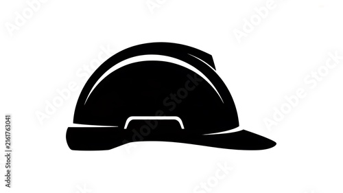 Black construction hard hat icon for safety and engineering