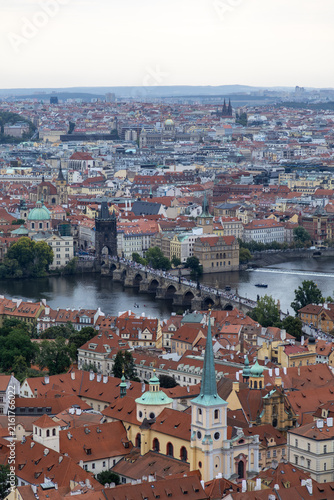 Karlsbrücke in Prag von oben