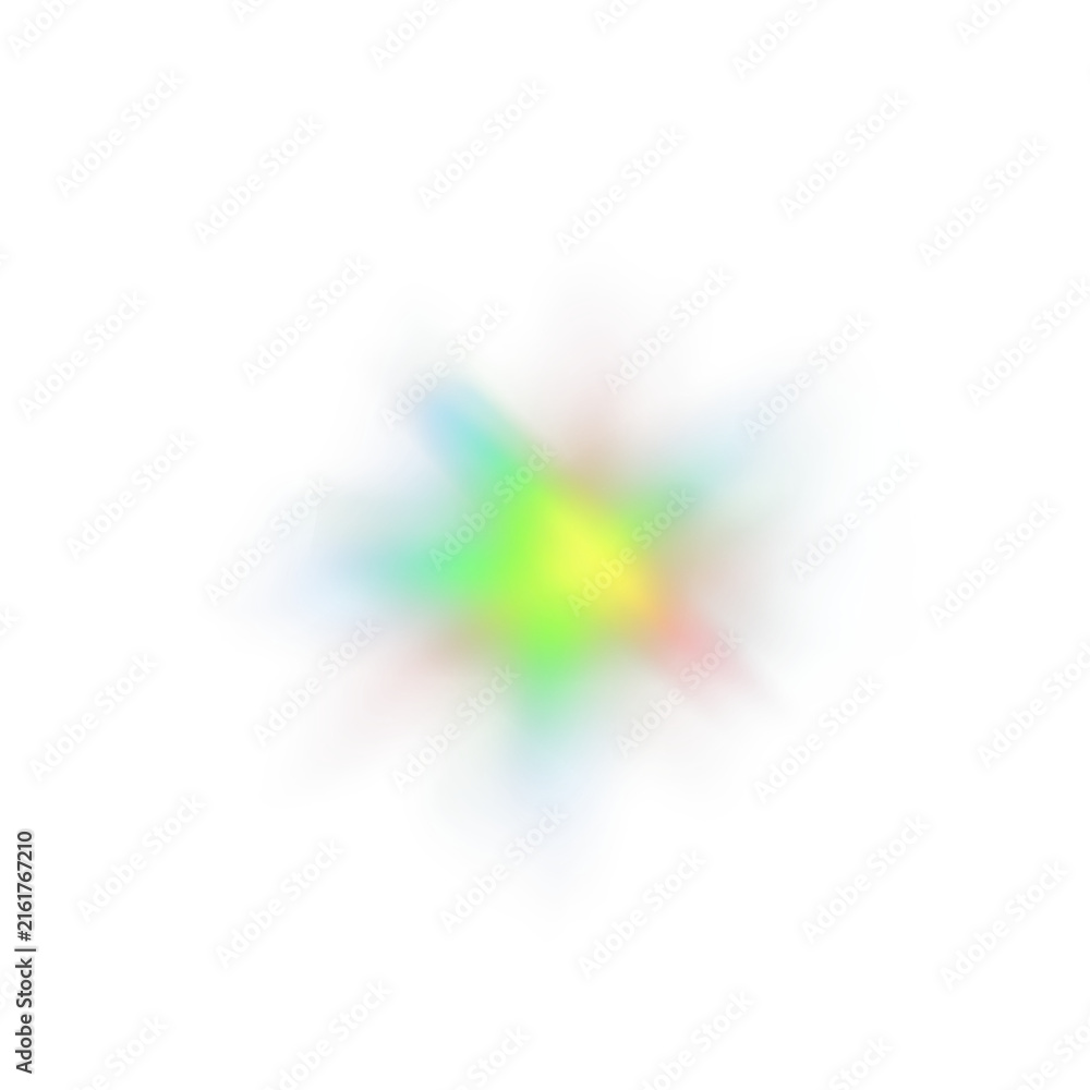Fototapeta premium Rainbow light prism effect, transparent background. Hologram reflection, crystal flare leak shadow overlay.
